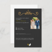 Elegante Huwelijks RSVP Kaart (Voorkant / Achterkant)