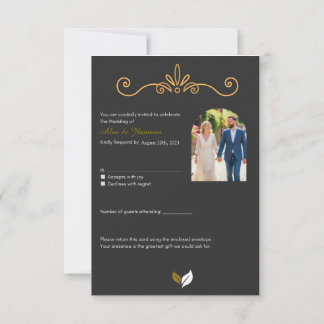 Elegante Huwelijks RSVP Kaart