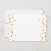 Elegante Huwelijks Scriptie Gouden Confetti Save The Date (Achterkant)