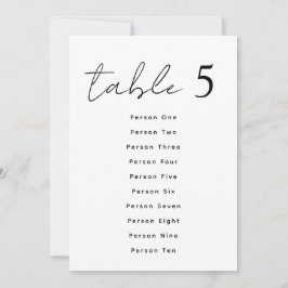 Elegante Huwelijks Tafel Nummers Script Zitplaatse Kaart