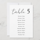 Elegante Huwelijks Tafel Nummers Script Zitplaatse Kaart (Achterkant)