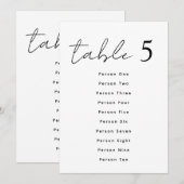 Elegante Huwelijks Tafel Nummers Script Zitplaatse Kaart (Voorkant / Achterkant)
