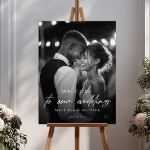 Elegante huwelijks-welkomstfoto poster