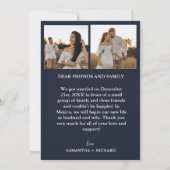 Elegante huwelijksaankondiging in Navy Blue Aankondiging (Achterkant)