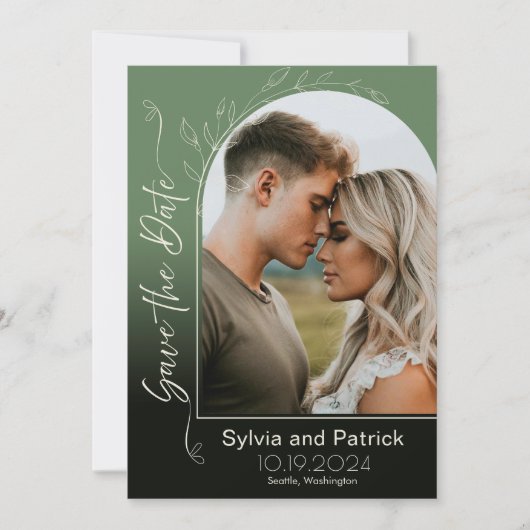 Elegante huwelijksaankondiging Save the Date Kaart (Voorkant)