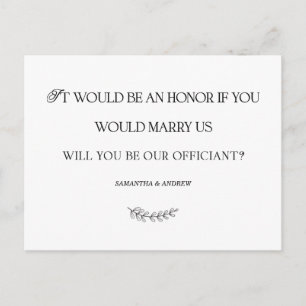 Elegante Huwelijksambtenaar Gepersonaliseerde Kaar Briefkaart