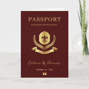 Elegante huwelijksbestemming Paspoort Wereldkaart