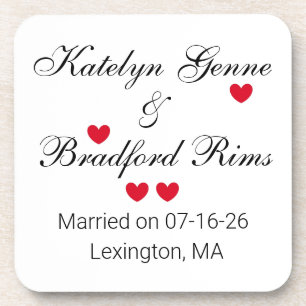 Elegante huwelijksbrieven bier onderzetter