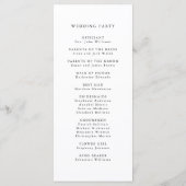 Elegante Huwelijksceremonie in Charm Script Programmakaart (Achterkant)