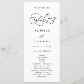 Elegante Huwelijksceremonie in Charm Script Programmakaart (Voorkant)