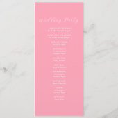 Elegante huwelijksceremonie Programma's Pink Flora (Achterkant)