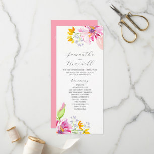 Elegante huwelijksceremonie Programma's Pink Flora