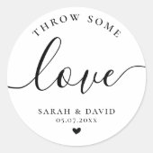 Elegante huwelijksconfetti-pakketten ronde sticker (Voorkant)