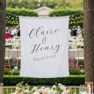 Elegante huwelijkscript tapijt achtergrond wandkleed