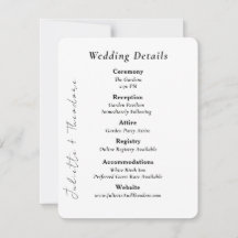 Elegante Huwelijksdetailkaart