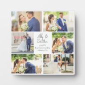 Elegante Huwelijksfoto Collage Huwelijksverjaardag Fotoplaat (Voorkant)