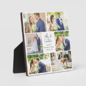 Elegante Huwelijksfoto Collage Huwelijksverjaardag Fotoplaat (Voorkant)