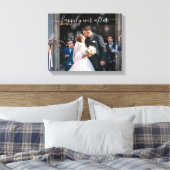Elegante Huwelijksfoto 'Gelukkig tot het Einde' Canvas Afdruk (Insitu (Slaapkamer))