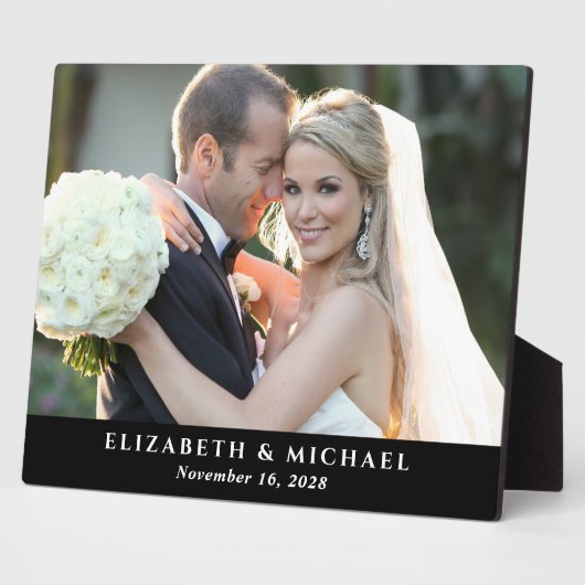 Elegante huwelijksfoto met persoonlijke noot fotoplaat (Zijkant)