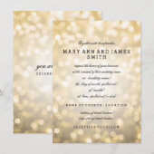 Elegante huwelijksgelofte Vernieuwing Gold Glitter Kaart (Voorkant / Achterkant)