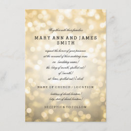 Elegante huwelijksgelofte Vernieuwing Gold Glitter Kaart