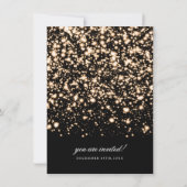 Elegante huwelijksgelofte Vernieuwing Gold Midnigh Kaart (Achterkant)