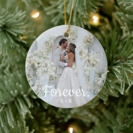 Elegante huwelijksherinneringsfoto keramisch ornament