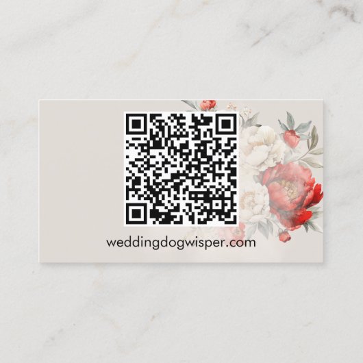 Elegante Huwelijkshond Handler met QR-code Visitekaartje (Achterkant)