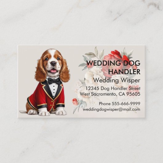 Elegante Huwelijkshond Handler met QR-code Visitekaartje (Voorkant)