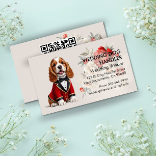 Elegante Huwelijkshond Handler met QR-code Visitekaartje