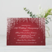 Elegante huwelijksjubileum Nacht Dazzle Rood Kaart (Staand voorkant)