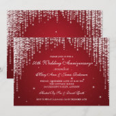 Elegante huwelijksjubileum Nacht Dazzle Rood Kaart (Voorkant / Achterkant)