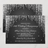 Elegante huwelijksjubileum Nacht Dazzle Zwart Kaart (Voorkant / Achterkant)