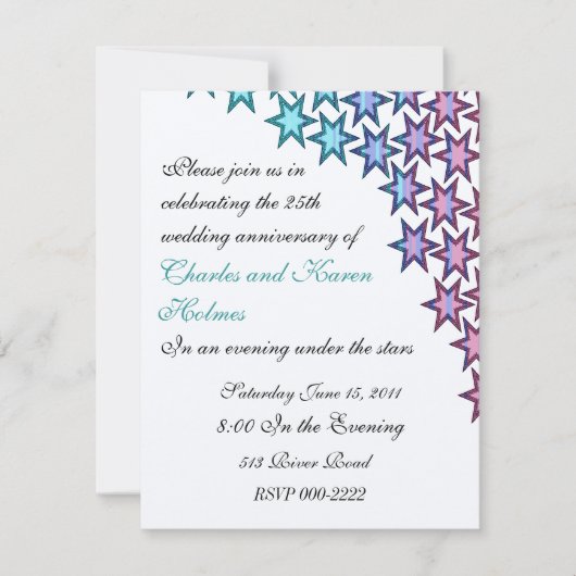 Elegante huwelijksjubileumfeest uitnodiging (Voorkant)