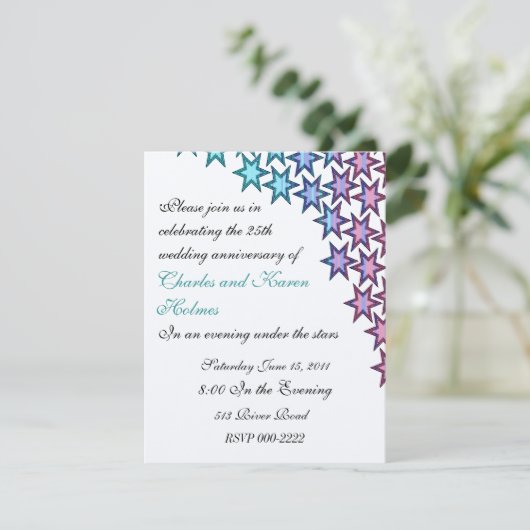 Elegante huwelijksjubileumfeest uitnodiging (Staand voorkant)