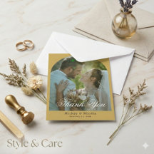 Elegante Huwelijkskaart met Foto en Aangepaste Tek