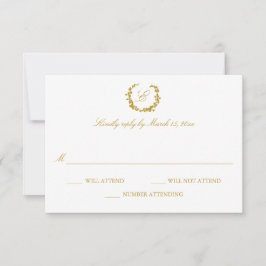 Elegante Huwelijkskrans RSVP Kaartje
