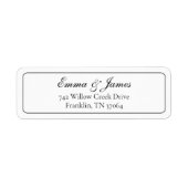 Elegante Huwelijkslabels met Zwarte & Witte Script Etiket (Voorkant)