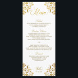 Elegante huwelijksmenu's |  hoek (nep Folie) Menu<br><div class="desc">Nadine Wedding Menu (Faux Gold Foil): Deze elegante trouwmenukaart coördineert perfect met onze Nadine uitnodigingssuite. De ontwerpkleur is ingesteld in faux gouden folie. Het is niet echt,  maar een gouden folie gedrukt effect.</div>