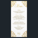 Elegante huwelijksmenu's |  hoek (nep Folie) Menu<br><div class="desc">Nadine Wedding Menu (Faux Gold Foil): Deze elegante trouwmenukaart coördineert perfect met onze Nadine uitnodigingssuite. De ontwerpkleur is ingesteld in faux gouden folie. Het is niet echt,  maar een gouden folie gedrukt effect.</div>