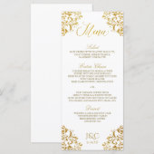 Elegante huwelijksmenu's | hoek (nep Folie) Menu (Voorkant / Achterkant)