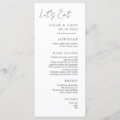 Elegante huwelijksmenu's menu (Voorkant)