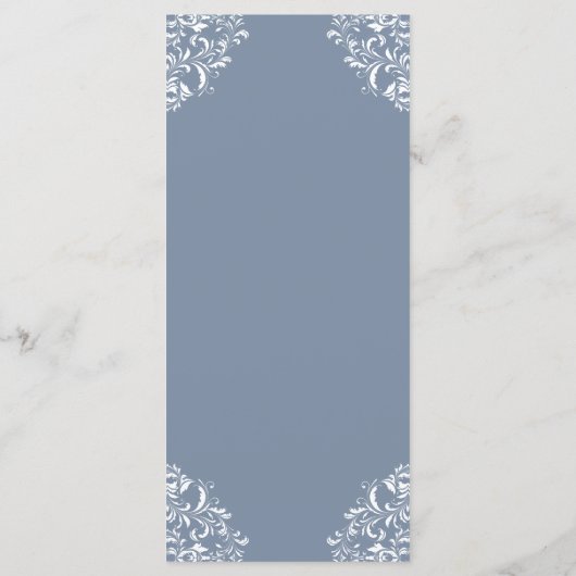 Elegante huwelijksmenu's | Nadine (Dusty Blue - Gr Menu (Achterkant)