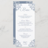 Elegante huwelijksmenu's | Nadine (Dusty Blue - Gr Menu (Voorkant / Achterkant)