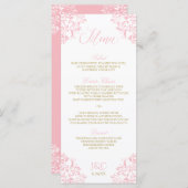 Elegante huwelijksmenu's | Nadine (roze en goud) Menu (Voorkant / Achterkant)