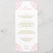 Elegante huwelijksmenu's | Nadine (roze en goud) Menu (Voorkant)