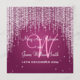 Elegante huwelijksnacht Dazzle Berry Roze Kaart