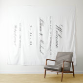 Elegante huwelijksontvangst Aangepaste achtergrond Wandkleed (In Situ (horizontaal))