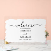 Elegante huwelijkspartij welkom verf wit zwart acryl bord (Huwelijk)