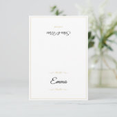 Elegante Huwelijksplaatskaart Script Goud (Staand voorkant)